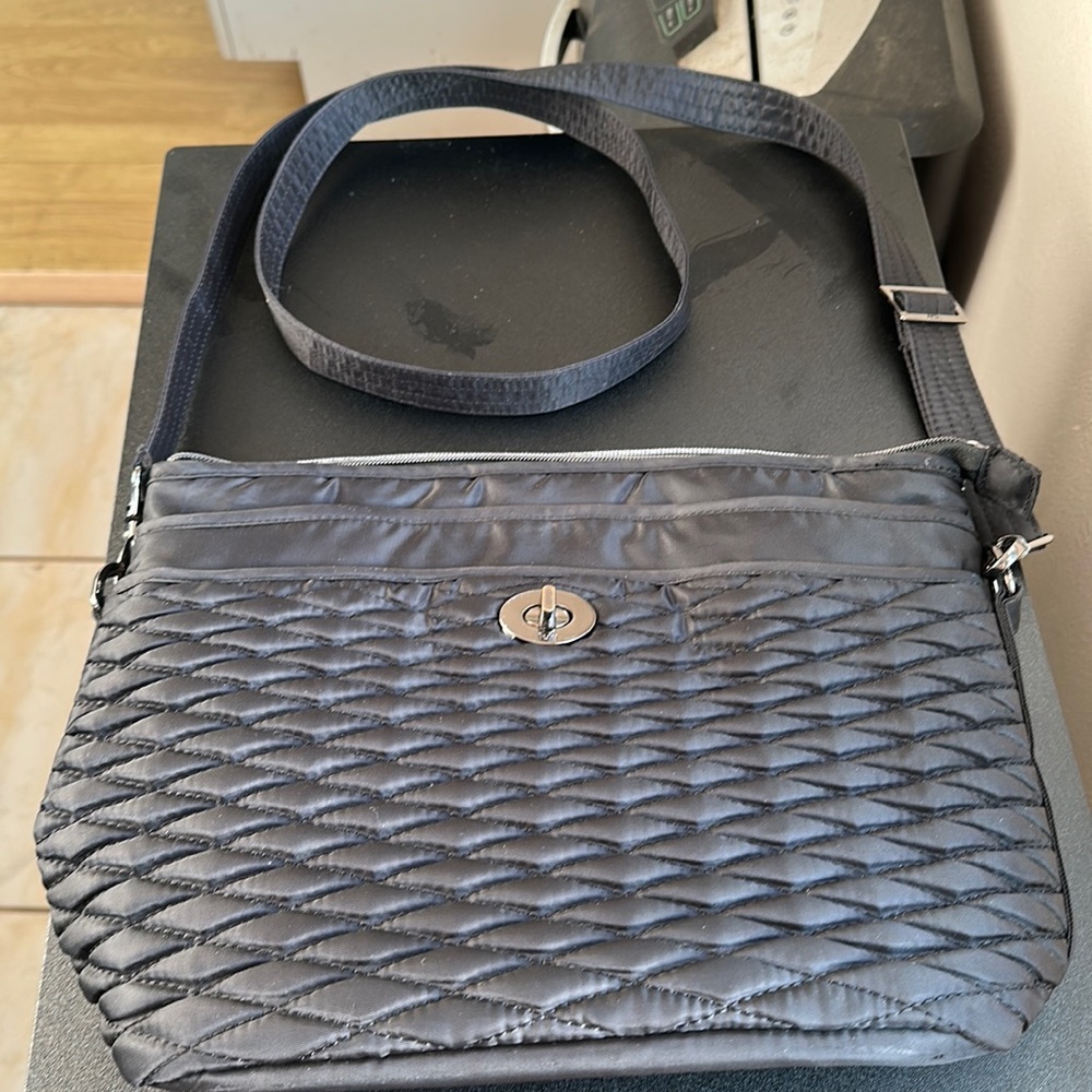 Black quilted nylon Lug crossbody